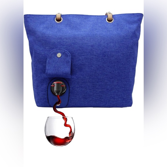 PortoVino Bags Portovino City Tote Bag Canvas Wine Purse With Hidden Spout And Dispenser